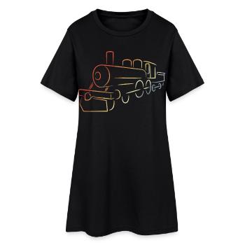 Dessin de locomotive à vapeur - Robe T-shirt Femme - noir - Devant