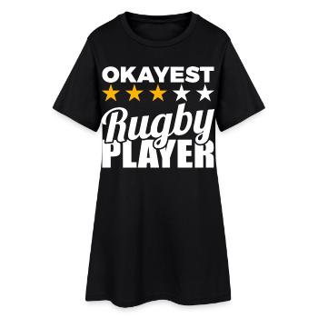 Witziger Rugbyspieler - Frauen T-Shirt-Kleid - Schwarz - Vorne