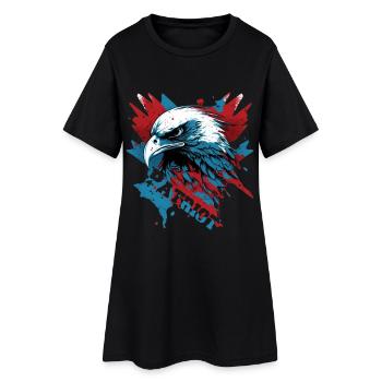 Patriotic eagle with lettering - Women’s T-Shirt Dress - black - Front