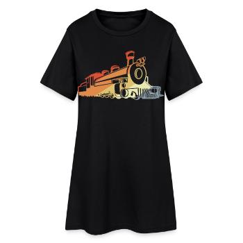 Locomotive à vapeur d’époque - Robe T-shirt Femme - noir - Devant