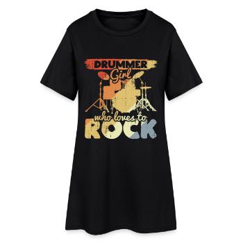 Fille batteuse - Robe T-shirt Femme - noir - Devant