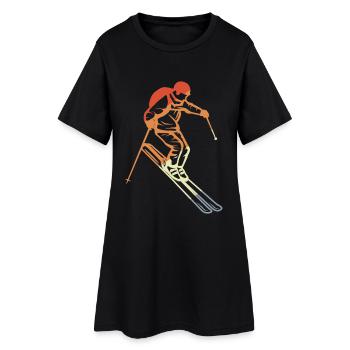 Skieurs vintage - Robe T-shirt Femme - noir - Devant