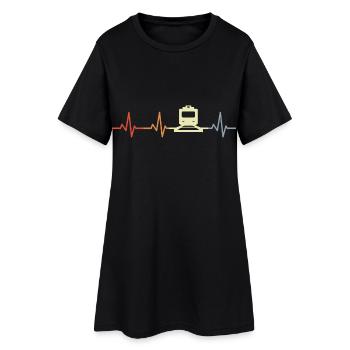 Entraîne les palpitations ECG - Robe T-shirt Femme - noir - Devant