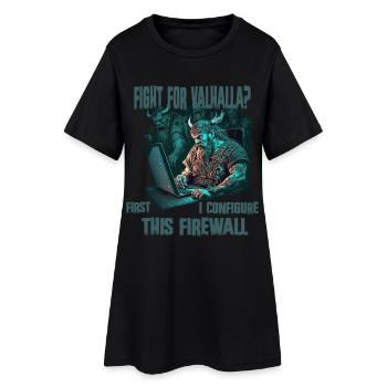 Firewall first Viking programmer - Women’s T-Shirt Dress - black - Front