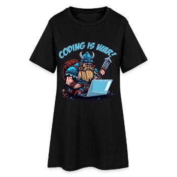 "Coding is war" Vikings - Women’s T-Shirt Dress - black - Front