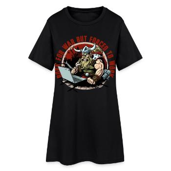 Viking admin with lettering - Women’s T-Shirt Dress - black - Front