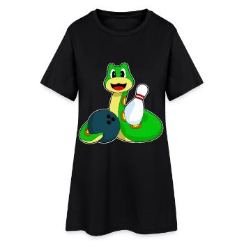 Boule de bowling Snake Bowling - Robe T-shirt Femme - noir - Devant