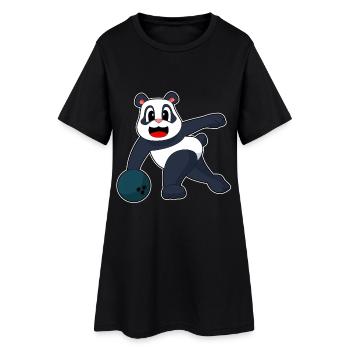 Boule de bowling Panda Bowling - Robe T-shirt Femme - noir - Devant