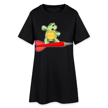 Fléchette Tortue Dart Dart - Robe T-shirt Femme - noir - Devant