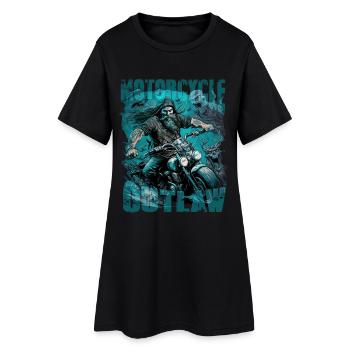 Outlaw Motorcycle Biker - Frauen T-Shirt-Kleid - Schwarz - Vorne