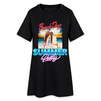 Journées à la plage - Robe T-shirt Femme - noir - Devant