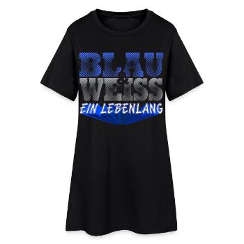 Blau Weiss ein Leben Lang - Frauen T-Shirt-Kleid - Schwarz - Vorne