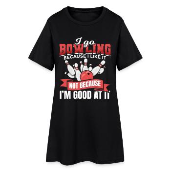 Je vais au bowling parce que j’aime ça - Robe T-shirt Femme - noir - Devant