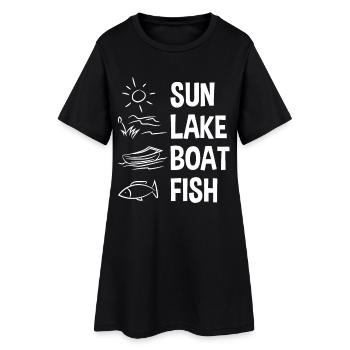 Angling - Women’s T-Shirt Dress - black - Front