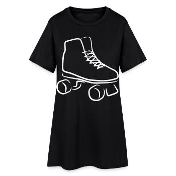 Roller Skates Drawing - Women’s T-Shirt Dress - black - Front