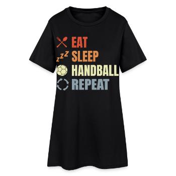 Manger dormir Handball Répéter - Robe T-shirt Femme - noir - Devant