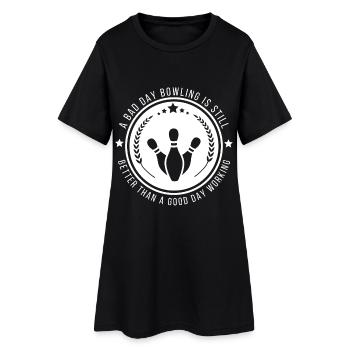 Citation amusante sur le travail de bowling - Robe T-shirt Femme - noir - Devant