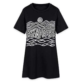 Paysage blanc étrange - Robe T-shirt Femme - noir - Devant