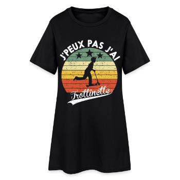 J Peux Pas J ai Trottinette Cadeau Humour - Robe T-shirt Femme - noir - Devant
