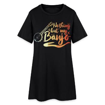 Drôle de joueur de banjo - Robe T-shirt Femme - noir - Devant
