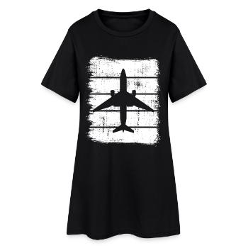Croquis de l’avion - Robe T-shirt Femme - noir - Devant