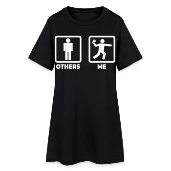 Figurine de bâton de handball - Robe T-shirt Femme - noir - Devant
