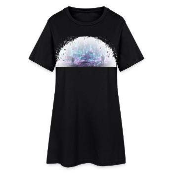 Cybercity - City in the Light - Frauen T-Shirt-Kleid - Schwarz - Vorne