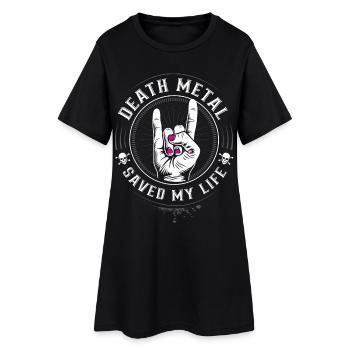 Death Metal saved my Life - Devil Horns Metalheads - Frauen T-Shirt-Kleid - Schwarz - Vorne