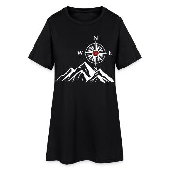 La montagne blanche et la rose des vents - Robe T-shirt Femme - noir - Devant
