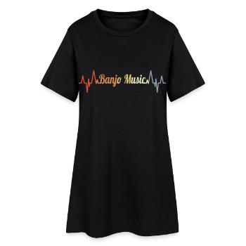 Banjo Music Heart palpitations - Women’s T-Shirt Dress - black - Front