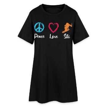 Peace Love Ski - Robe T-shirt Femme - noir - Devant