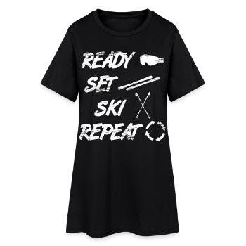 Dire skieur - Robe T-shirt Femme - noir - Devant