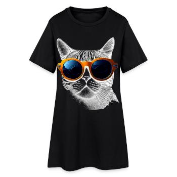 Ambiance de chat cool - Robe T-shirt Femme - noir - Devant