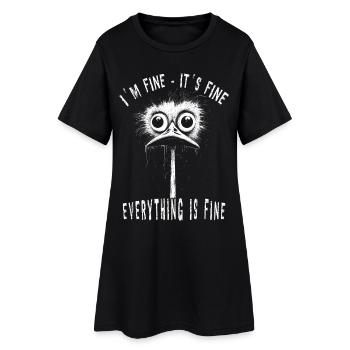 It's Fine I'm Fine Lustiger Vogel Gans Geschenk - Frauen T-Shirt-Kleid - Schwarz - Vorne