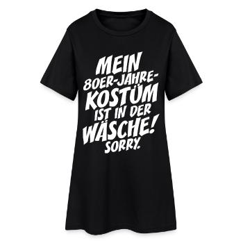 80er Jahre Kostüm Ist In Der Wäsche 80s Party 80er - Frauen T-Shirt-Kleid - Schwarz - Vorne