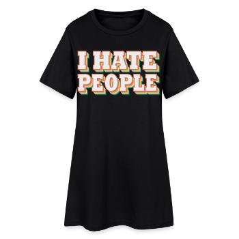 Je déteste les gens | Je déteste les gens - Robe T-shirt Femme - noir - Devant