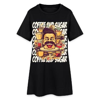Crazy about coffee with lettering - Women’s T-Shirt Dress - black - Front