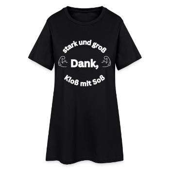 stark und groß dank, Kloß mit Soß - Frauen T-Shirt-Kleid - Schwarz - Vorne