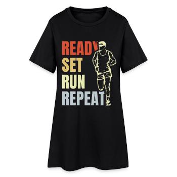 Ready Set Run Repeat - Women’s T-Shirt Dress - black - Front