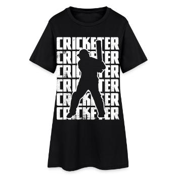 Drôle de joueur de cricket - Robe T-shirt Femme - noir - Devant