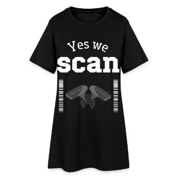 Oui, nous scannons, scanner, code-barres - Robe T-shirt Femme - noir - Devant