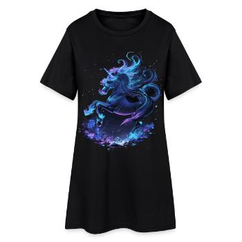 Licorne mystique minuit - Robe T-shirt Femme - noir - Devant