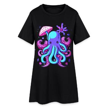 Octo Jelly Poulpe Créature marine - Robe T-shirt Femme - noir - Devant