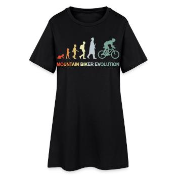 Mountainbiker Evolution - Frauen T-Shirt-Kleid - Schwarz - Vorne