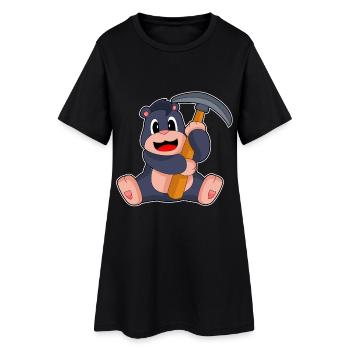 Minage de pioche de mineur taupe - Robe T-shirt Femme - noir - Devant