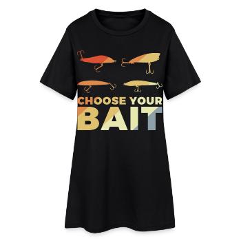 Lustiger Angler Spruch - Frauen T-Shirt-Kleid - Schwarz - Vorne