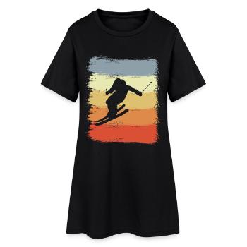 Ski vintage - Robe T-shirt Femme - noir - Devant