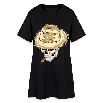 Ferme de blé Skull Farmer - Robe T-shirt Femme - noir - Devant