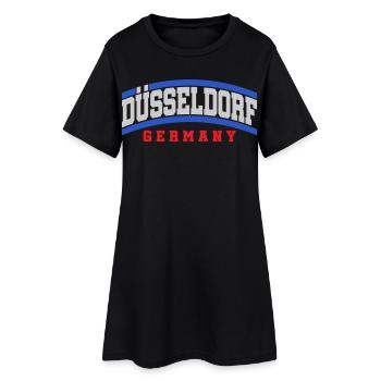 Police de texte de la ville de Düsseldorf | Couleurs changeantes - Robe T-shirt Femme - noir - Devant