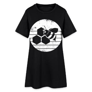 Honey bee sketch - Women’s T-Shirt Dress - black - Front